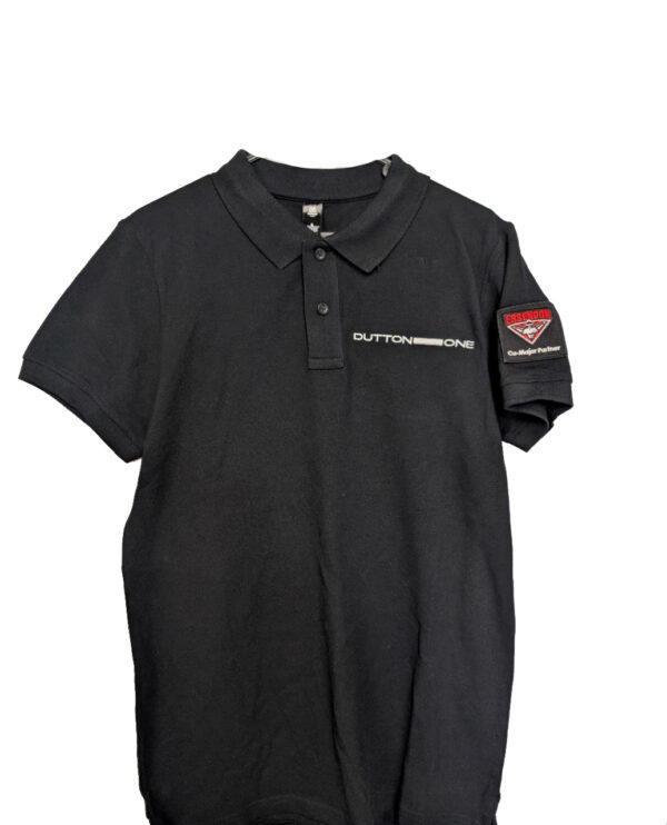 Men's Dutton One Black Polo with Essendon Patch
