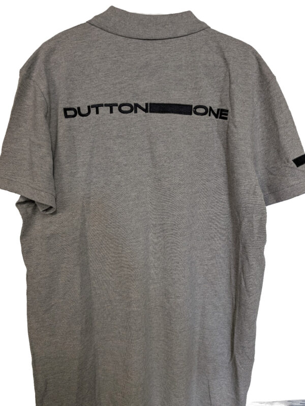 Men's Dutton One  Grey Polo Sleeve and Back Logo - Image 2