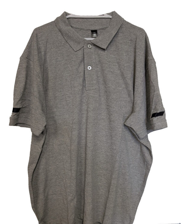 Men's Dutton One  Grey Polo Sleeve and Back Logo