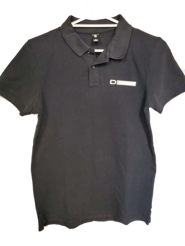 Womens' Dutton One Black Polo Front and Back Logo