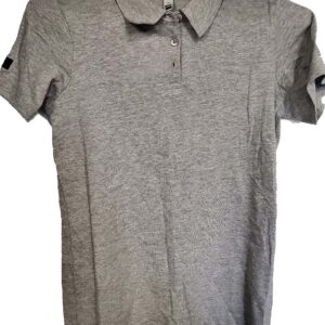 Womens' Dutton One Grey Polo Shirt Sleeve and Back Logos